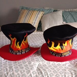 Two Disney Parks Flame Design Top Hats From Rock 'N Roller Coaster.